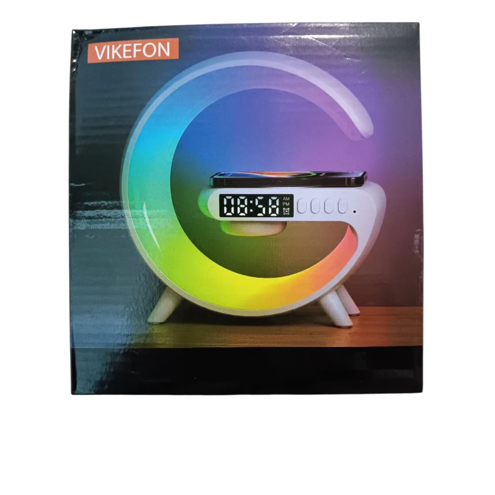 VIKEFON Bluetooth 5.3 Speaker with RGB Lights, 15W Wireless Charging Station - Picture 7 of 9
